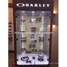 Optical Shop Furniture Freestanding Top Led Lighting Glass Door Eyewear Retail Display Cabinet